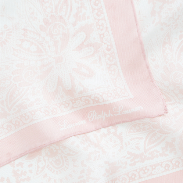 Pale Rose Bud Lisa Square Silk Scarf Lauren 3