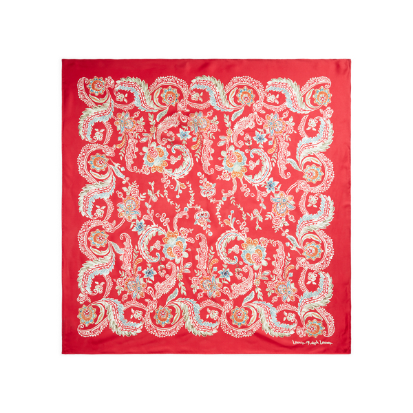Orient Red Frances Silk-Twill Scarf Lauren 2