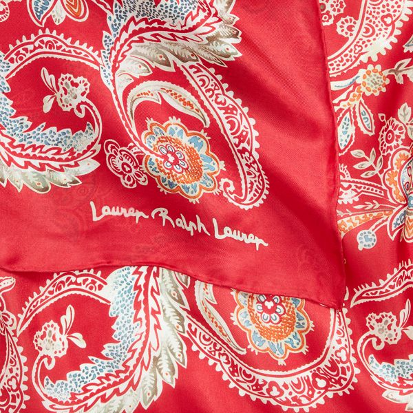 Orient Red Frances Silk-Twill Scarf Lauren 3