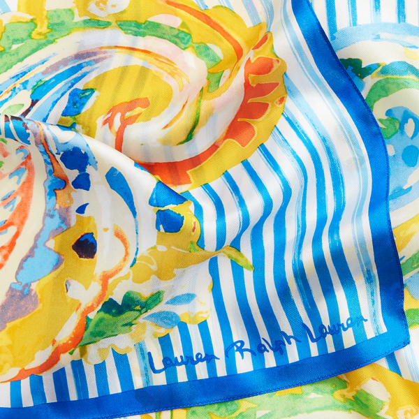 Dark Turq Angie Silk-Twill Scarf Lauren 3