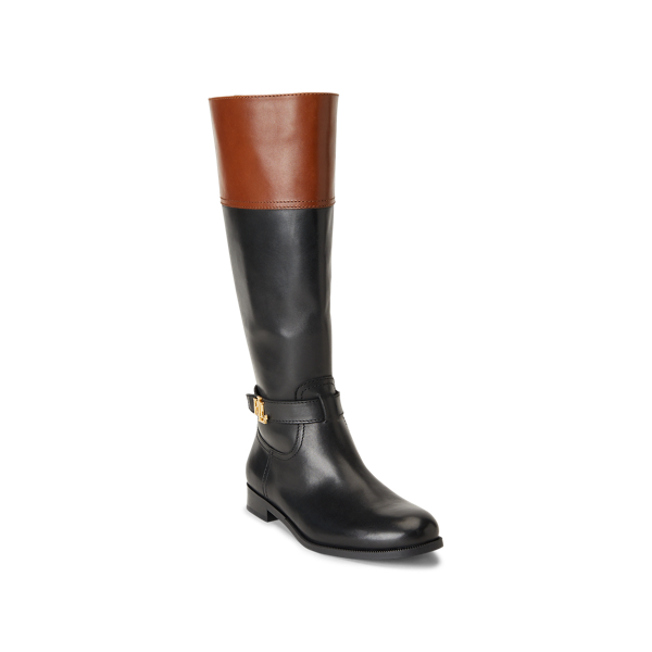 Black/Deep Saddle Tan Baylee Leather Boot Lauren 2