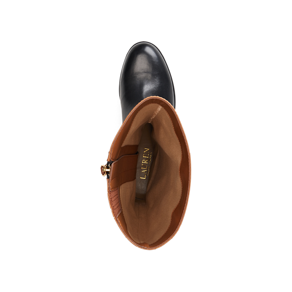Black/Deep Saddle Tan Baylee Leather Boot Lauren 4