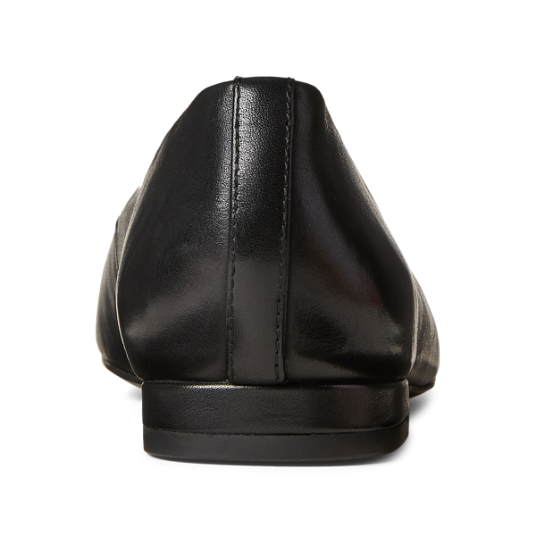 Black/Pale Gold Gaines Leather Flat Lauren 3