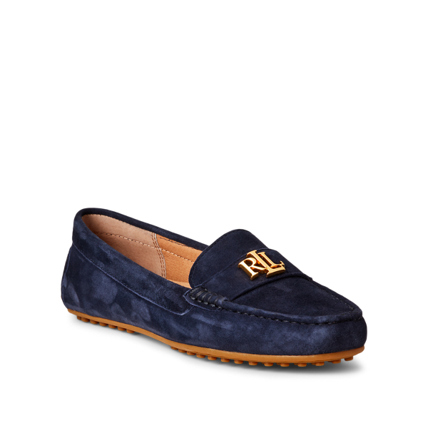 Lauren Navy/Gold Barnsbury Suede Loafer Lauren 2