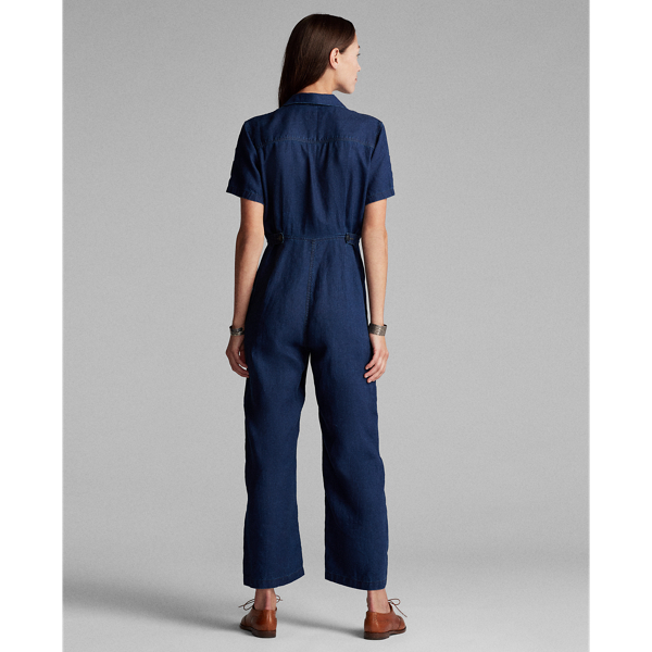 Brielle Wash Indigo Linen Coverall RRL 4