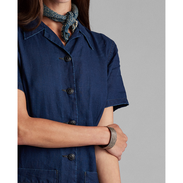 Brielle Wash Indigo Linen Coverall RRL 6
