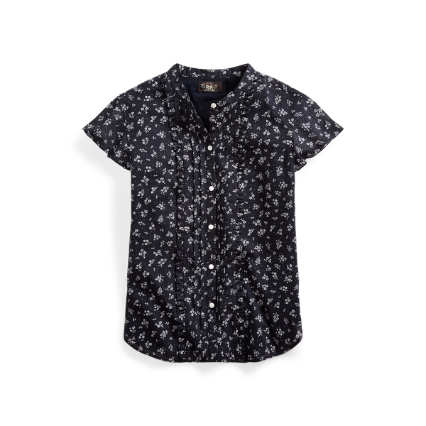 Floral Pintucked Cotton Blouse RRL 1