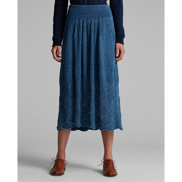 Indigo Indigo Pointelle Skirt RRL 3