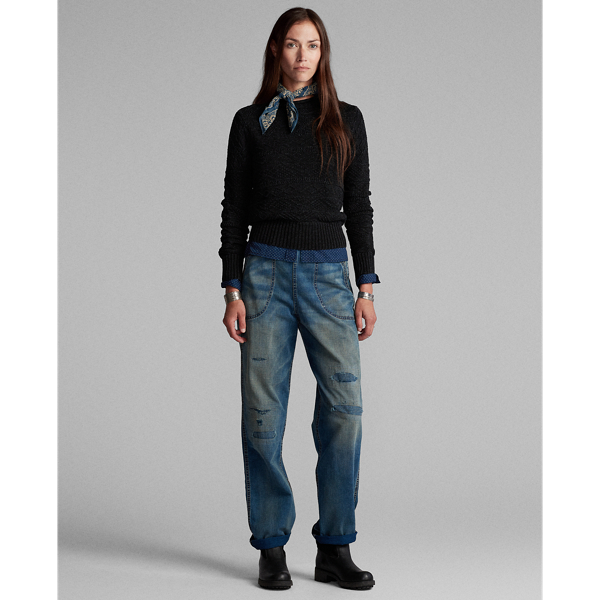 Black Indigo Cotton-Linen Jumper RRL 3