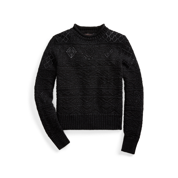 Maglia in cotone e lino indaco RRL in 1