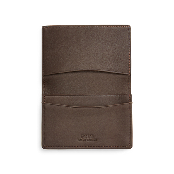 Brown Calfskin Card Case Polo Ralph Lauren 3
