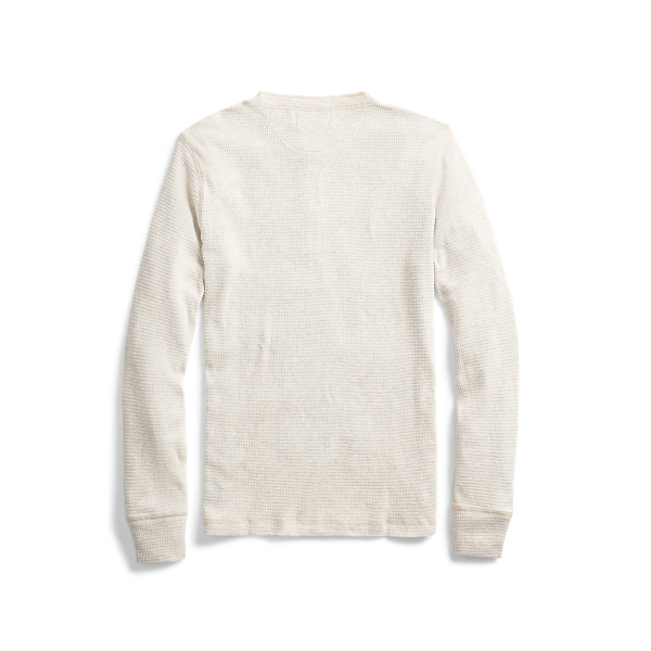 Oat Heather Waffle-Knit Henley shirt RRL 2