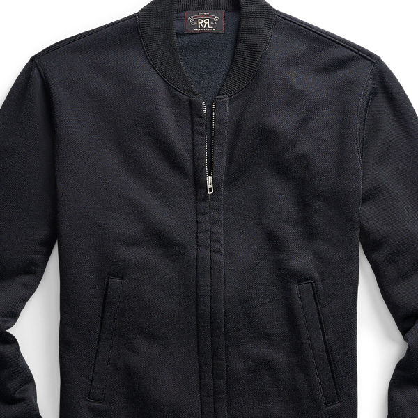 Officer Navy Fleece Baseball Jacket RRL 3