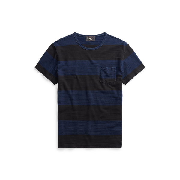 Indigo Striped Pocket T-Shirt RRL 1