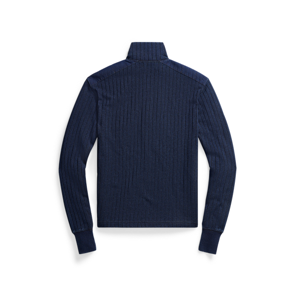 Indigo Indigo Ribbed Quarter-Zip Pullover RRL 2