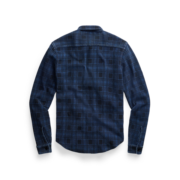 Indigo Plaid Plaid-Print Jersey Workshirt RRL 2