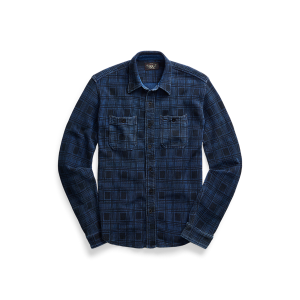 Plaid-Print Jersey Workshirt RRL 1