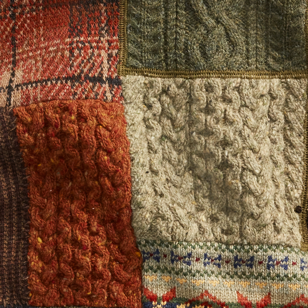 Olive Multi Patchwork Wool-Blend Cardigan RRL 4