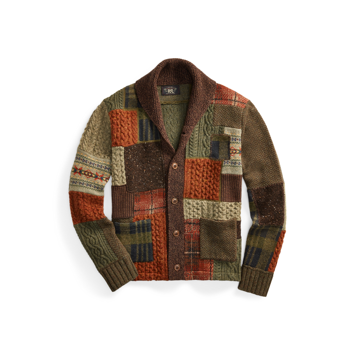 Patchwork Wool-Blend Cardigan