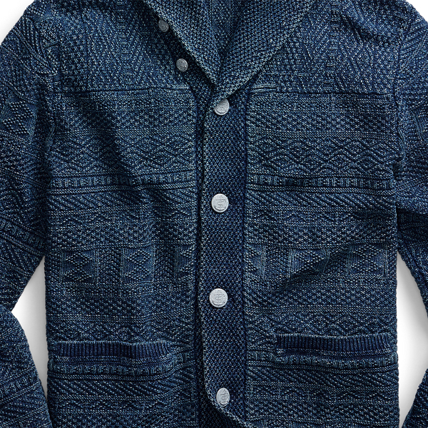 Indigo Indigo Cotton Cardigan RRL 3