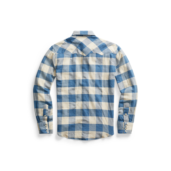 Slim Fit Plaid Twill Western Shirt