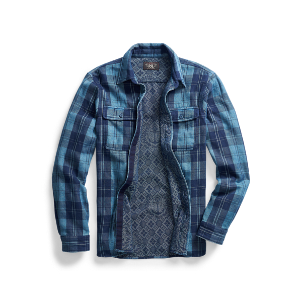 Blue/Indigo Indigo Jacquard Workshirt RRL 2