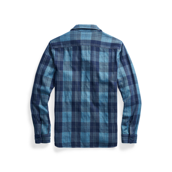 Blue/Indigo Indigo Jacquard Workshirt RRL 3
