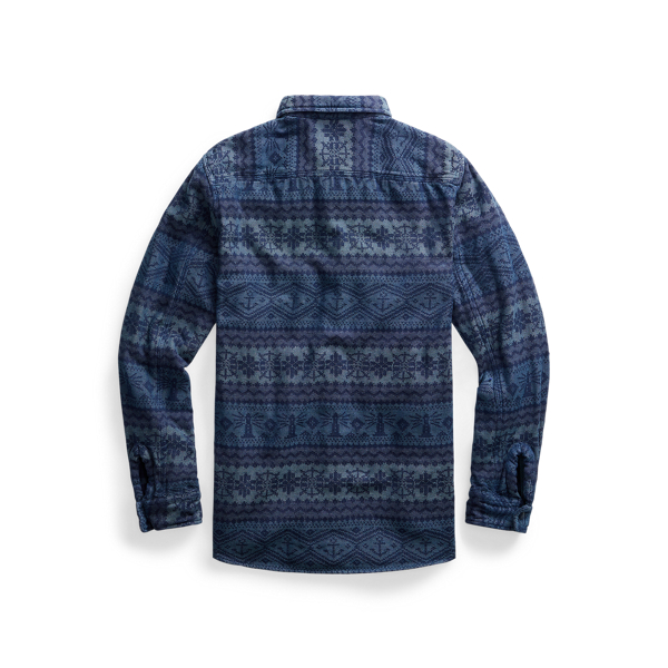 Indigo/Dark Blue Fair Isle Jacquard Workshirt RRL 3