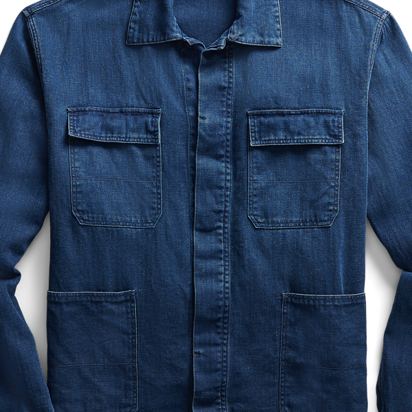 Indigo Indigo Herringbone Overshirt RRL 3