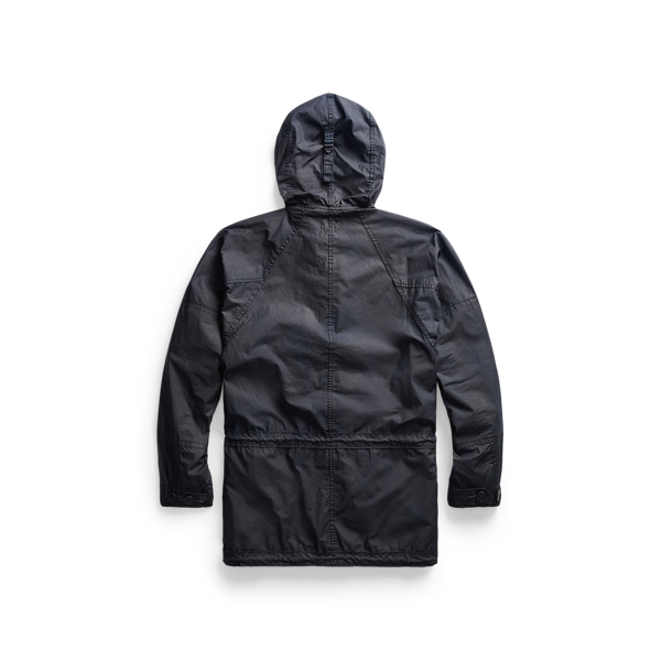 Dark Navy Waxed Cotton Hooded Jacket RRL 2