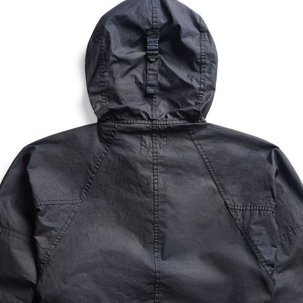 Dark Navy Waxed Cotton Hooded Jacket RRL 4