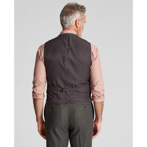Grey Striped Flannel Waistcoat RRL 4