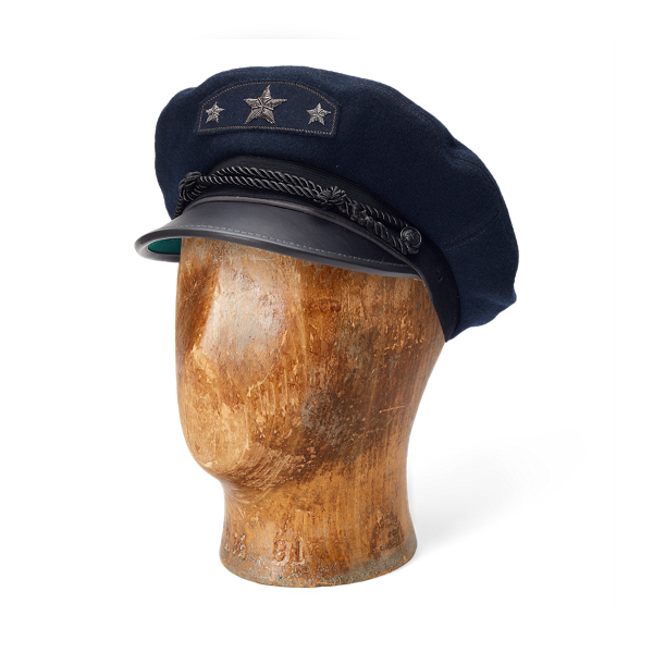 Leather-Trim Wool-Blend Cap RRL em 1