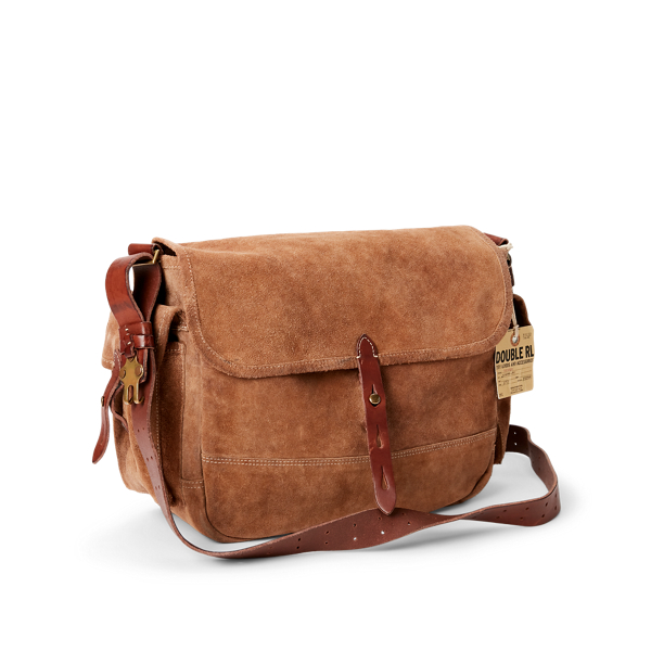 Tan Roughout Suede Messenger Bag RRL 2