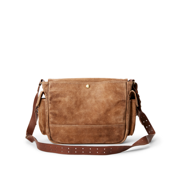 Tan Roughout Suede Messenger Bag RRL 3