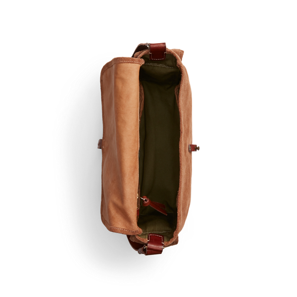 Tan Roughout Suede Messenger Bag RRL 4