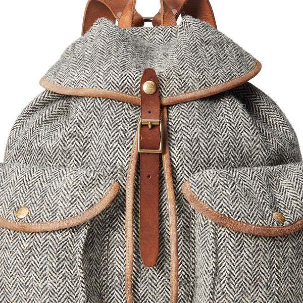 Black/Cream/Tan Harris Tweed&amp;#174 Rucksack RRL 5