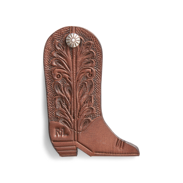 Brown/Silver Boot Leather Key Fob RRL 2
