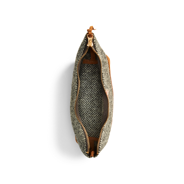 Black/Cream/Tan Harris Tweed & Suede Pouch RRL 4