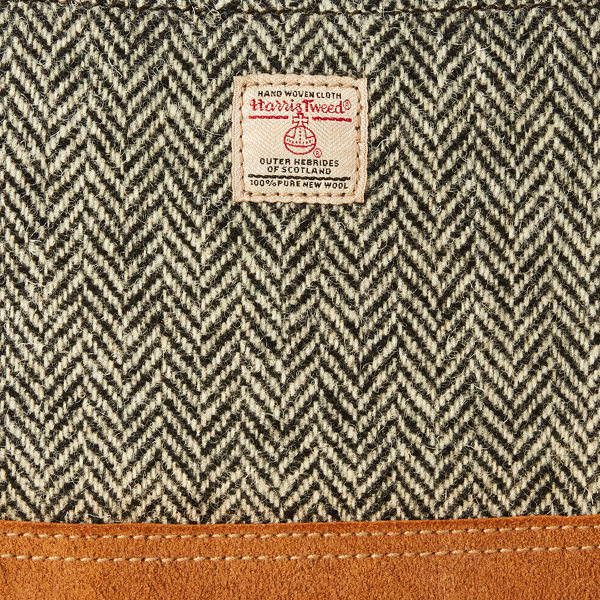 Black/Cream/Tan Harris Tweed & Suede Pouch RRL 5