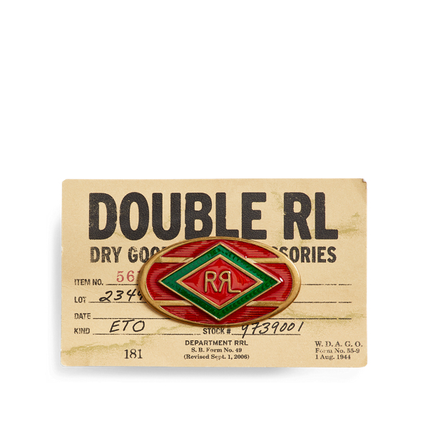 Red/Green/Brass RRL Western Enamelled Badge RRL 3