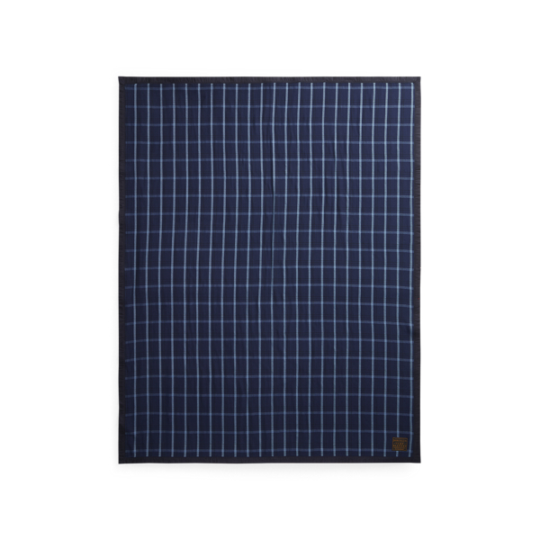Indigo/Dark Blue Indigo Cotton Jacquard Camp Blanket RRL 2