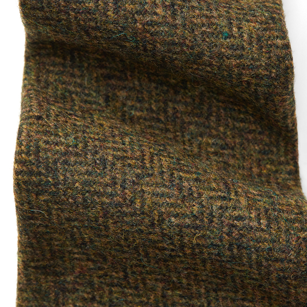 Olive/Brown Handmade Wool-Blend Herringbone Tie RRL 3