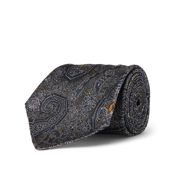 Navy Handmade Paisley Silk Tie RRL 2