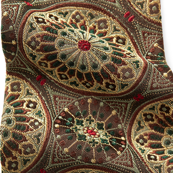 Brown/Green Multi Handmade Silk Jacquard Tie RRL 3