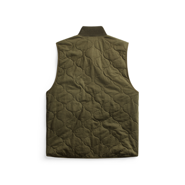 Green Quilted Cotton Jersey Gilet RRL 2