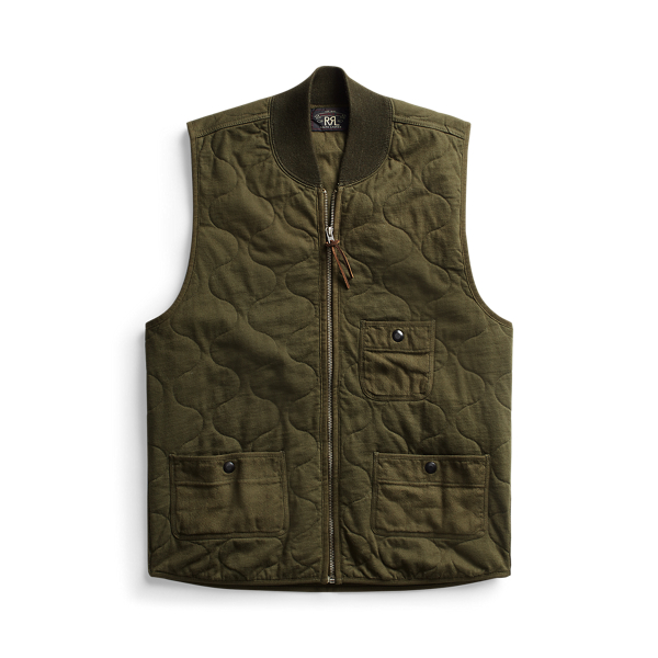 Gilet en jersey de coton matelass&eacute; RRL en 1