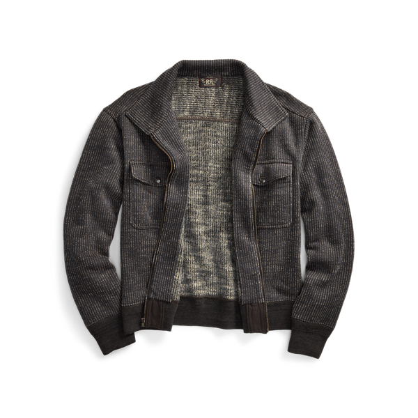 Black/Cream Jacquard Fleece Jacket RRL 3