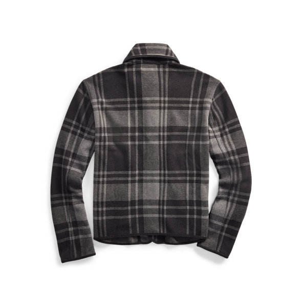 Black/Charcoal Plaid Plaid Knit Jacquard Jacket RRL 2
