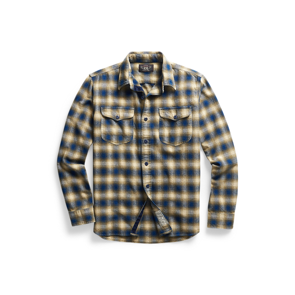 Kariertes angerautes Arbeitshemd RRL in 1